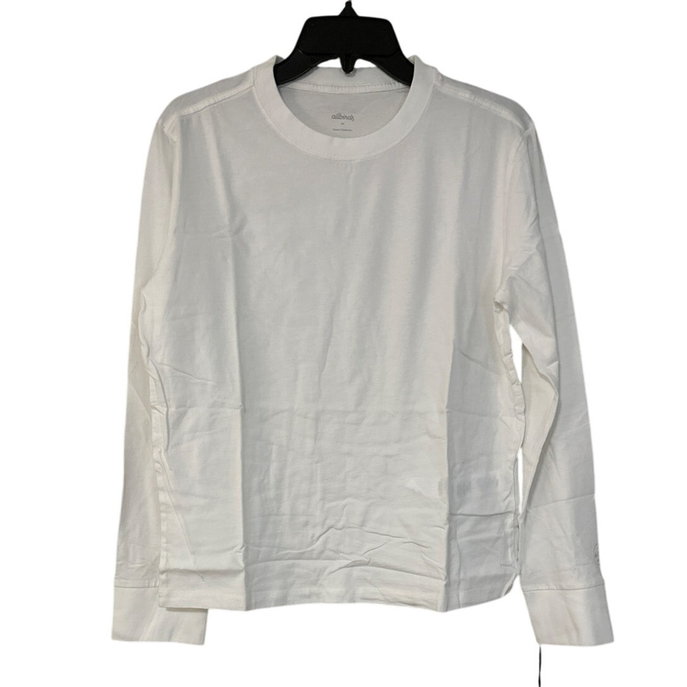 ALLBIRDS 100% Organic Cotton Long Sleeve Tee Shirt 'Blizzard' W Size Large New